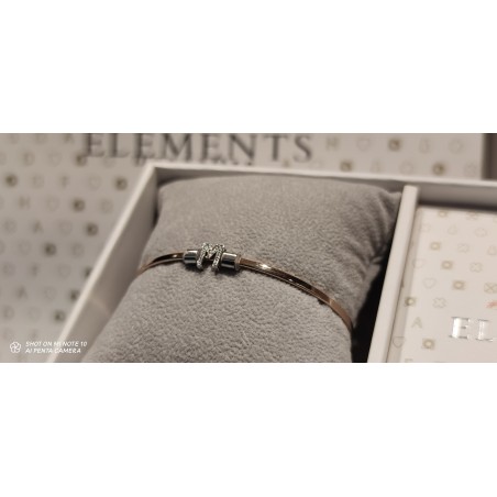 Bracciale Elements Donnaoro con Iniziale M Oro bianco e Diamanti